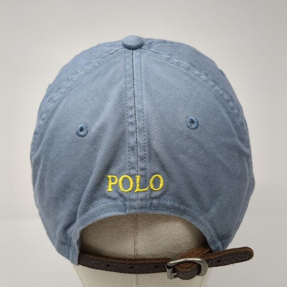 Polo Ralph Lauren Slideback Hat Blue One Size Small Pony Leather Strap - Picture 5 of 8